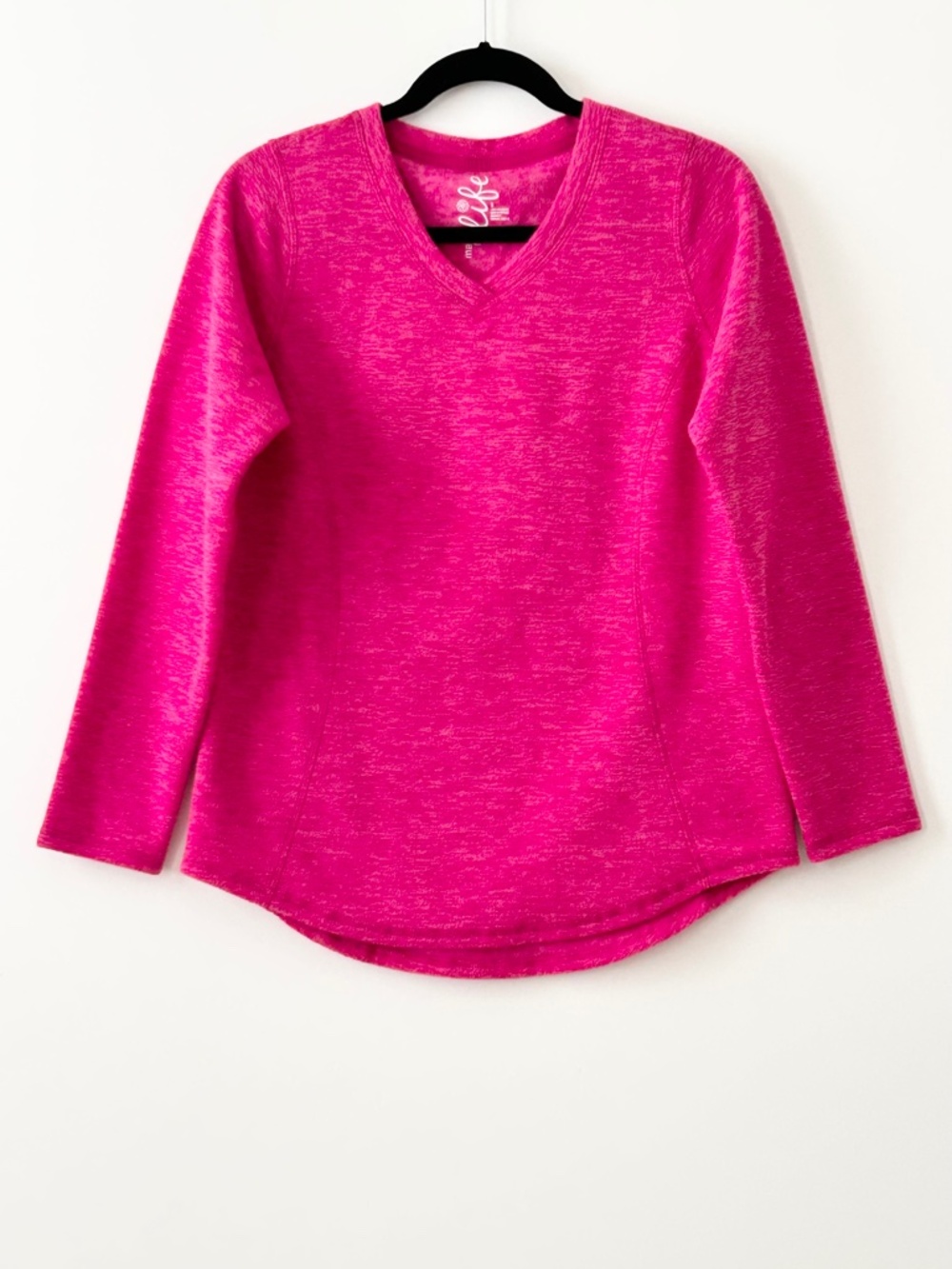 Made For Life Pink Fleece V-Neck Top